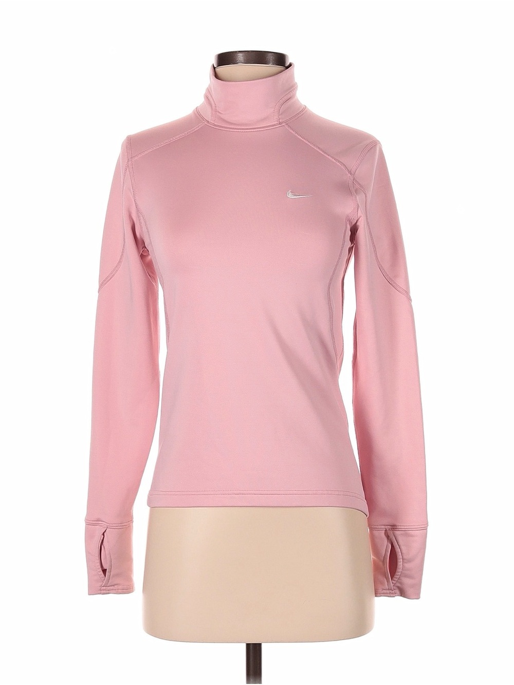 Nike Light Pink Long-Sleeve Mock Neck Performance Top